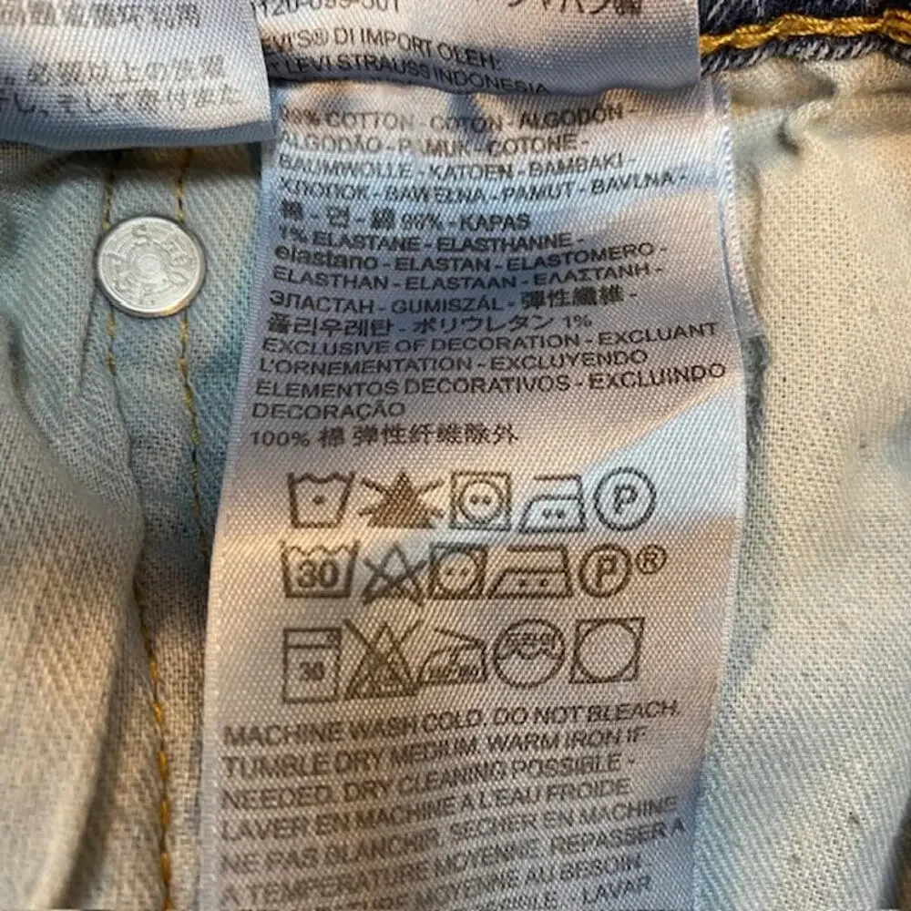 Levis 505 Men 34x30 Light Wash Denim Blue Jeans Straight Leg Regular Fit Casual